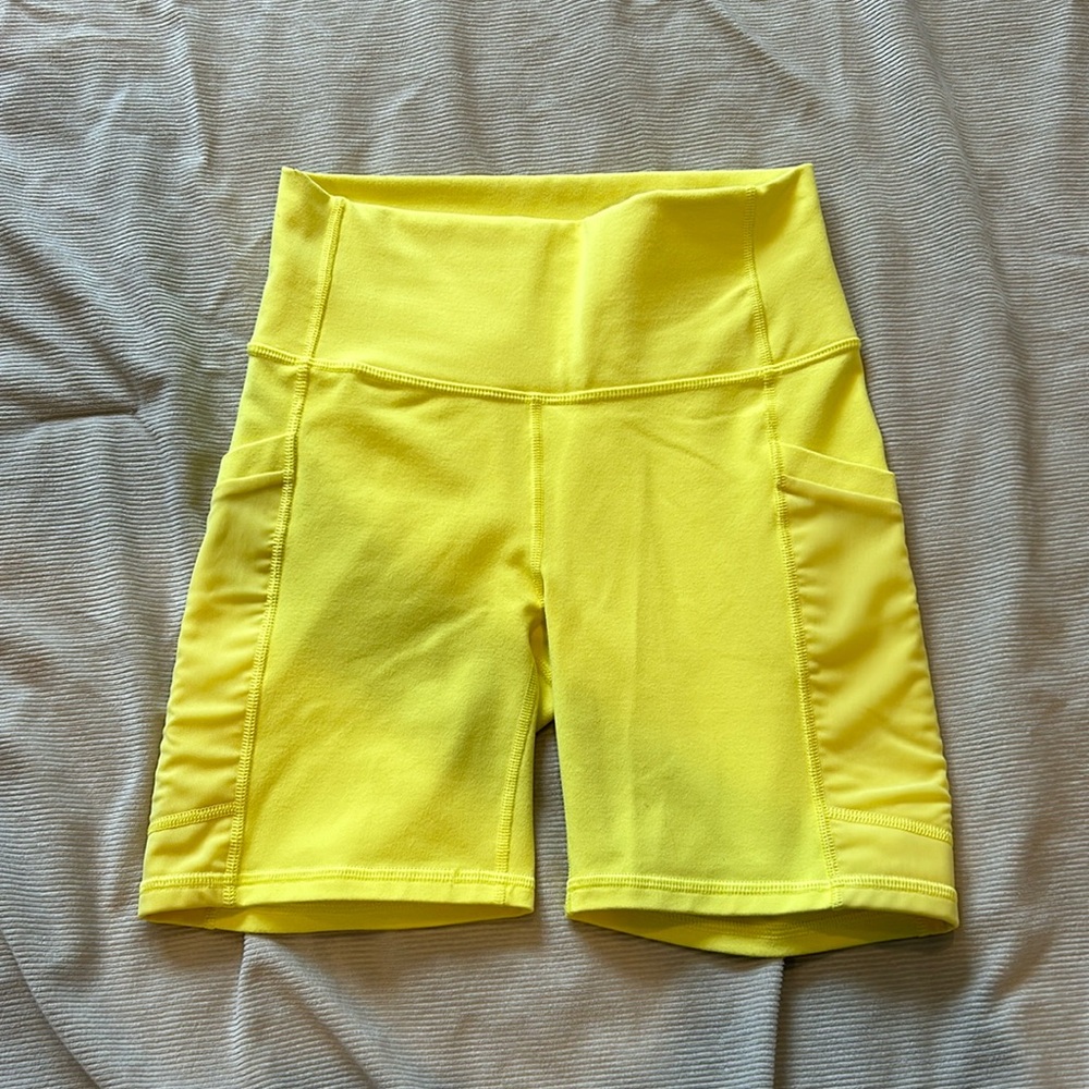 Yellow Biker Shorts